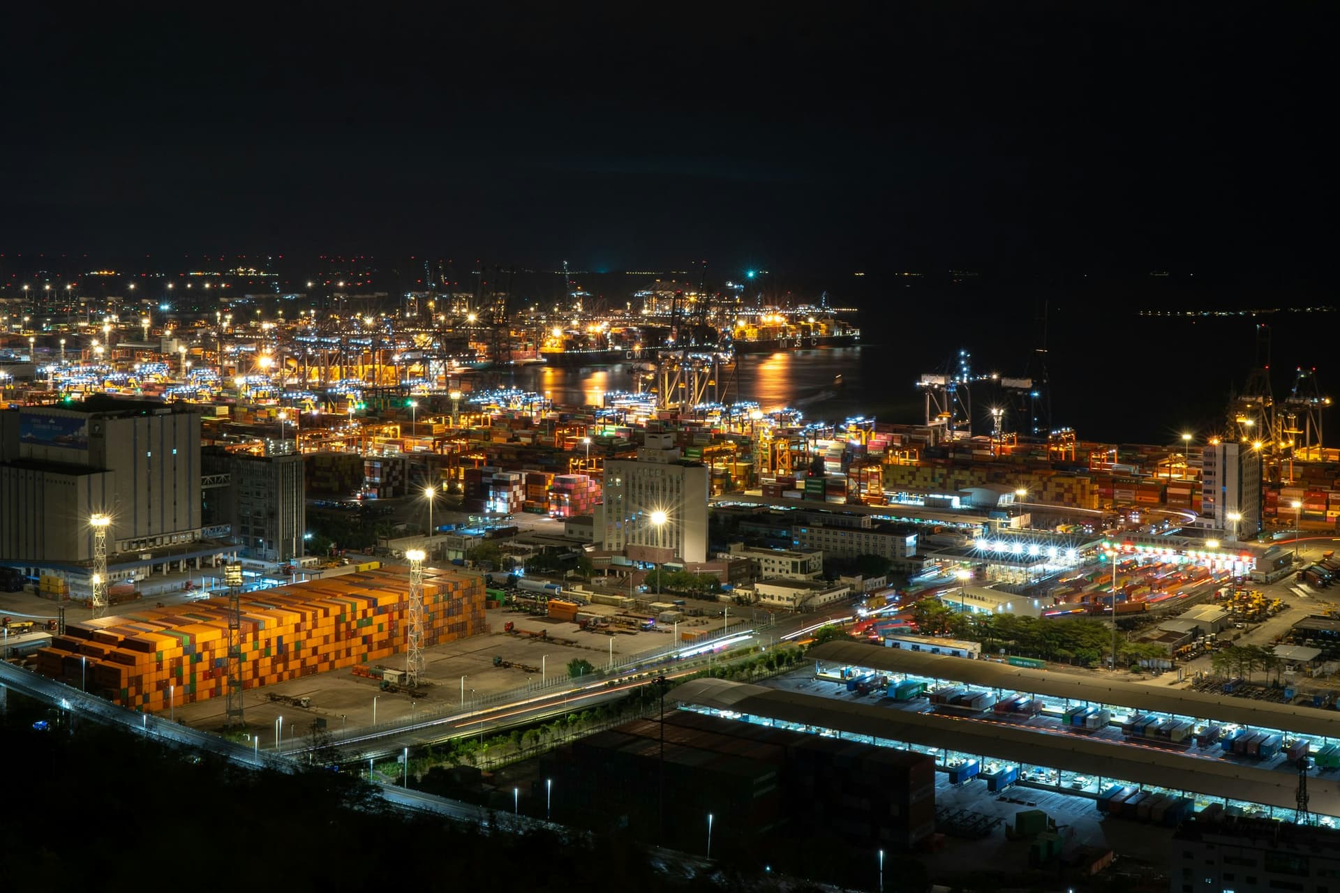 Container ship at Port Louis, Mauritius